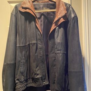 Men’s leather Black and Tan jacket